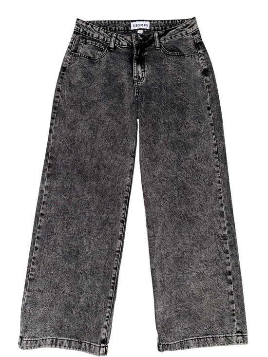 Disclosure Denim - Disclosure Acid Wash Wide Leg Jeans Junior’s 9/29 Gray High Rise Denim Pants